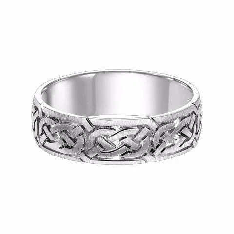 14K White Gold Celtic Knot Band