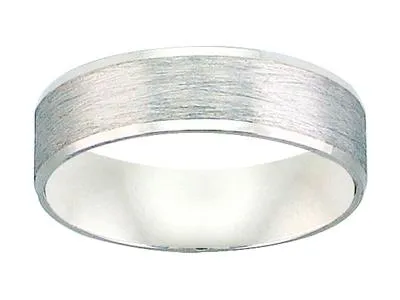 14k White Gold Satin finish Band, size 10