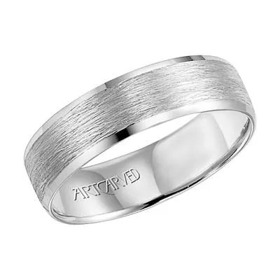 14k White Gold Satin finish Band, size 10