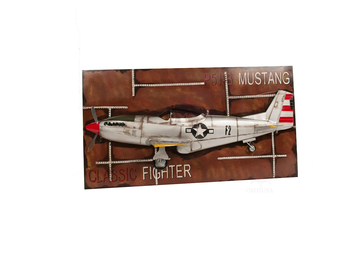 1943 Mustang P-51 Fighter 3D Model Painting Frame