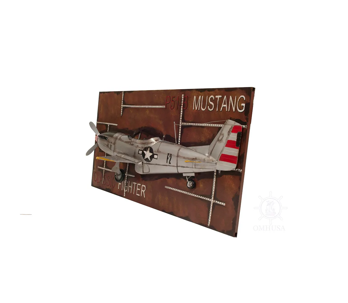 1943 Mustang P-51 Fighter 3D Model Painting Frame
