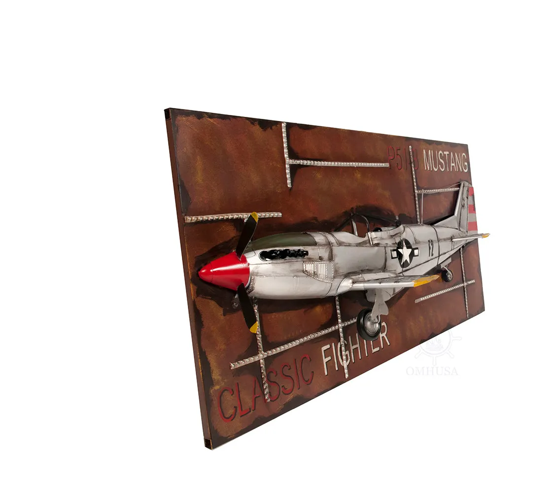 1943 Mustang P-51 Fighter 3D Model Painting Frame