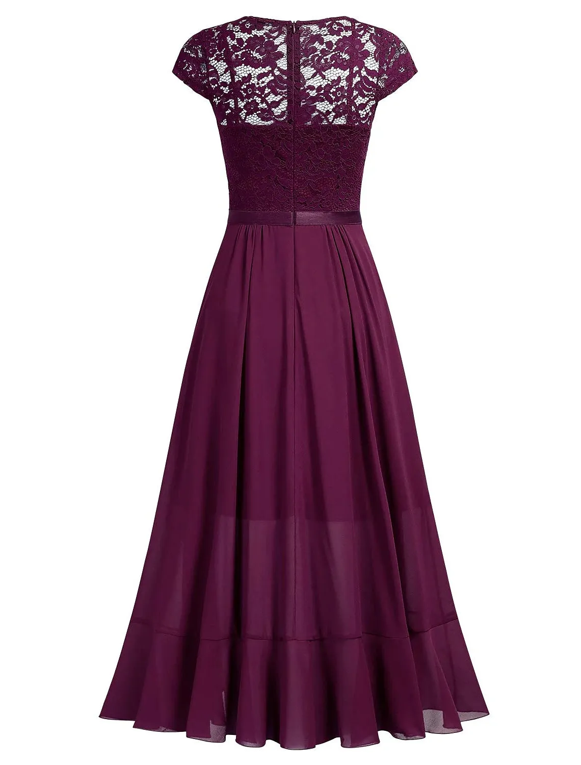 A-Line Cocktail Dresses Little Black Dress Dress Wedding Guest Asymmetrical Short Sleeve One Shoulder Chiffon with Pleats Lace Insert