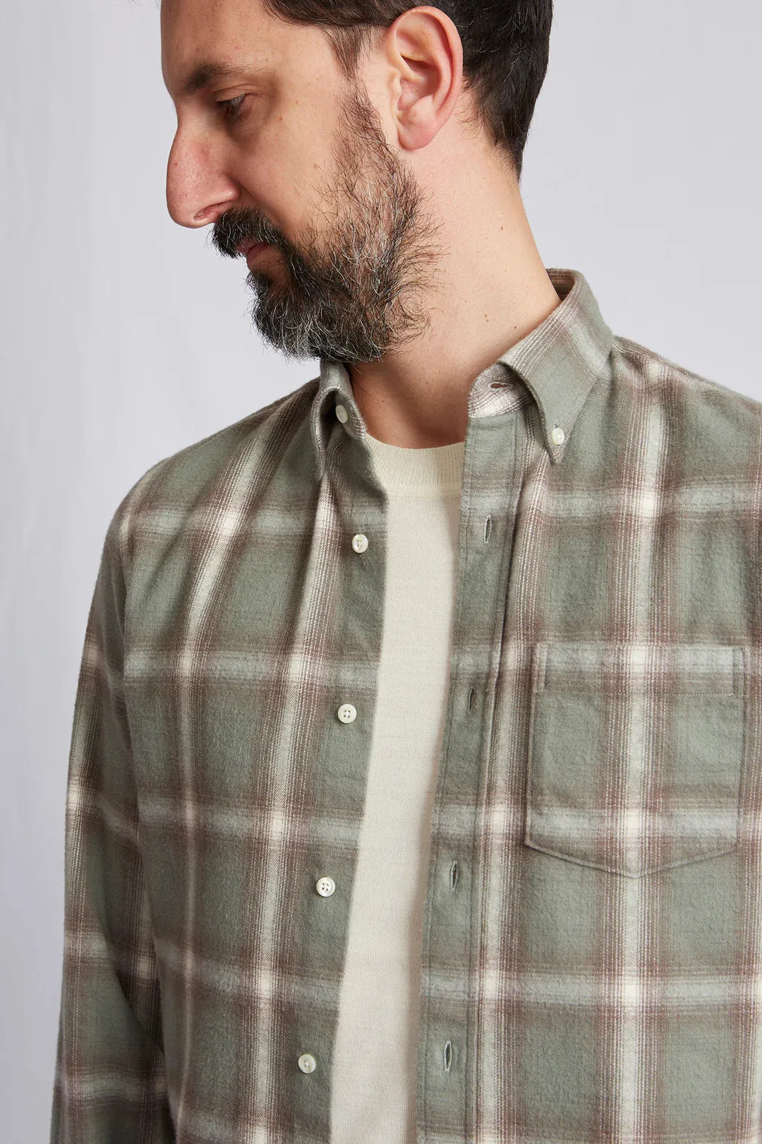 ABCL Sage Green Check Flannel BD Shirt