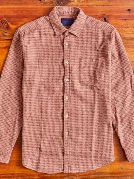 Abstract Pied Poule Button-Up Shirt in Clay