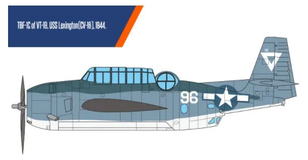Academy Aircraft 1/48 TBF1C USN Torpedo Bomber Battle of Leyte Gulf Kit