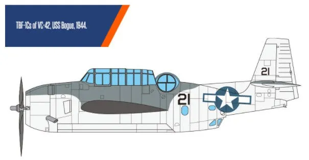 Academy Aircraft 1/48 TBF1C USN Torpedo Bomber Battle of Leyte Gulf Kit