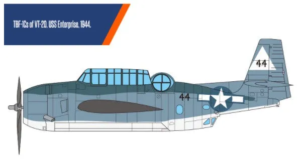 Academy Aircraft 1/48 TBF1C USN Torpedo Bomber Battle of Leyte Gulf Kit