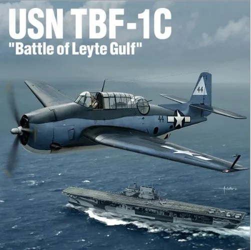 Academy Aircraft 1/48 TBF1C USN Torpedo Bomber Battle of Leyte Gulf Kit