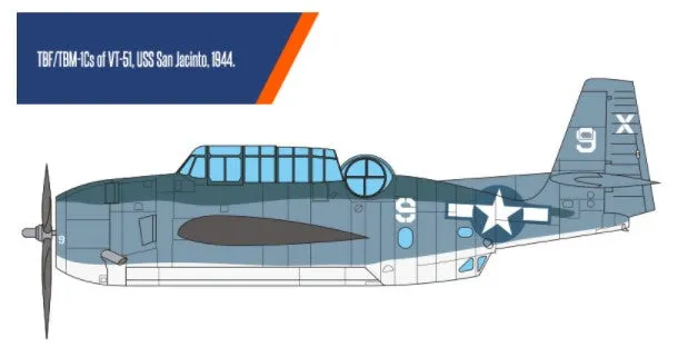 Academy Aircraft 1/48 TBF1C USN Torpedo Bomber Battle of Leyte Gulf Kit