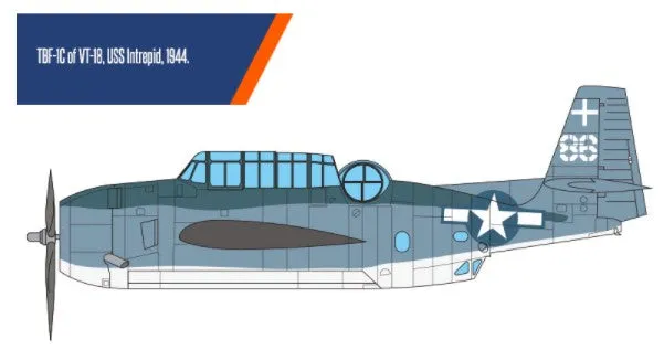 Academy Aircraft 1/48 TBF1C USN Torpedo Bomber Battle of Leyte Gulf Kit