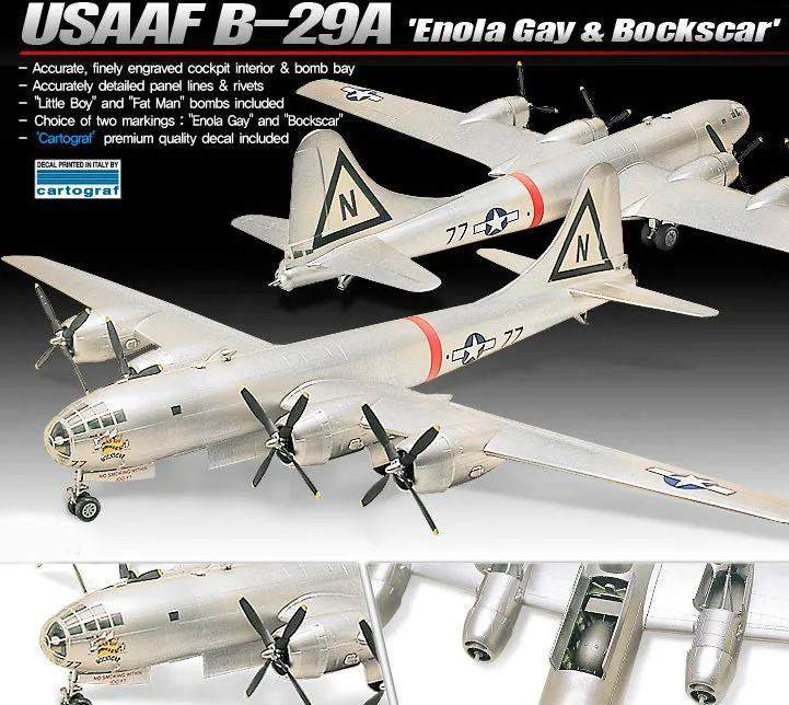 Academy Aircraft 1/72 B29A Enola Gay/Bockscar Bomber Kit