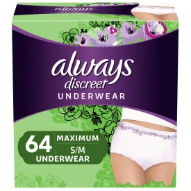 Always Discreet Incontinence Underwear for Women Maximum. Choose your Sizes