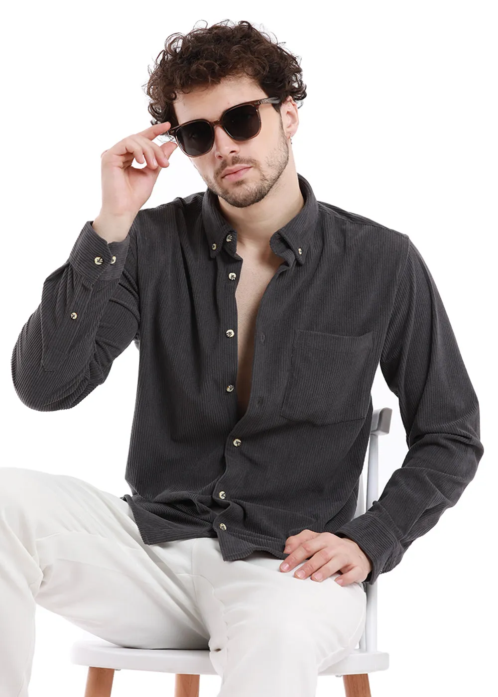 Anchor Grey Corduroy Shirt