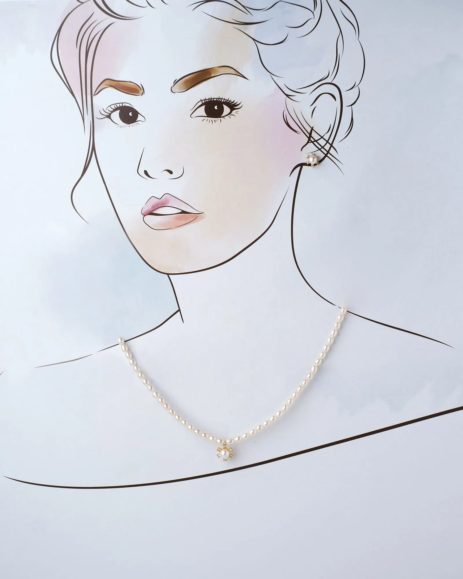 Anshumali-The Sunny Sky Pearl Necklace Set
