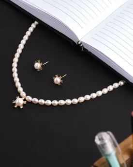 Anshumali-The Sunny Sky Pearl Necklace Set