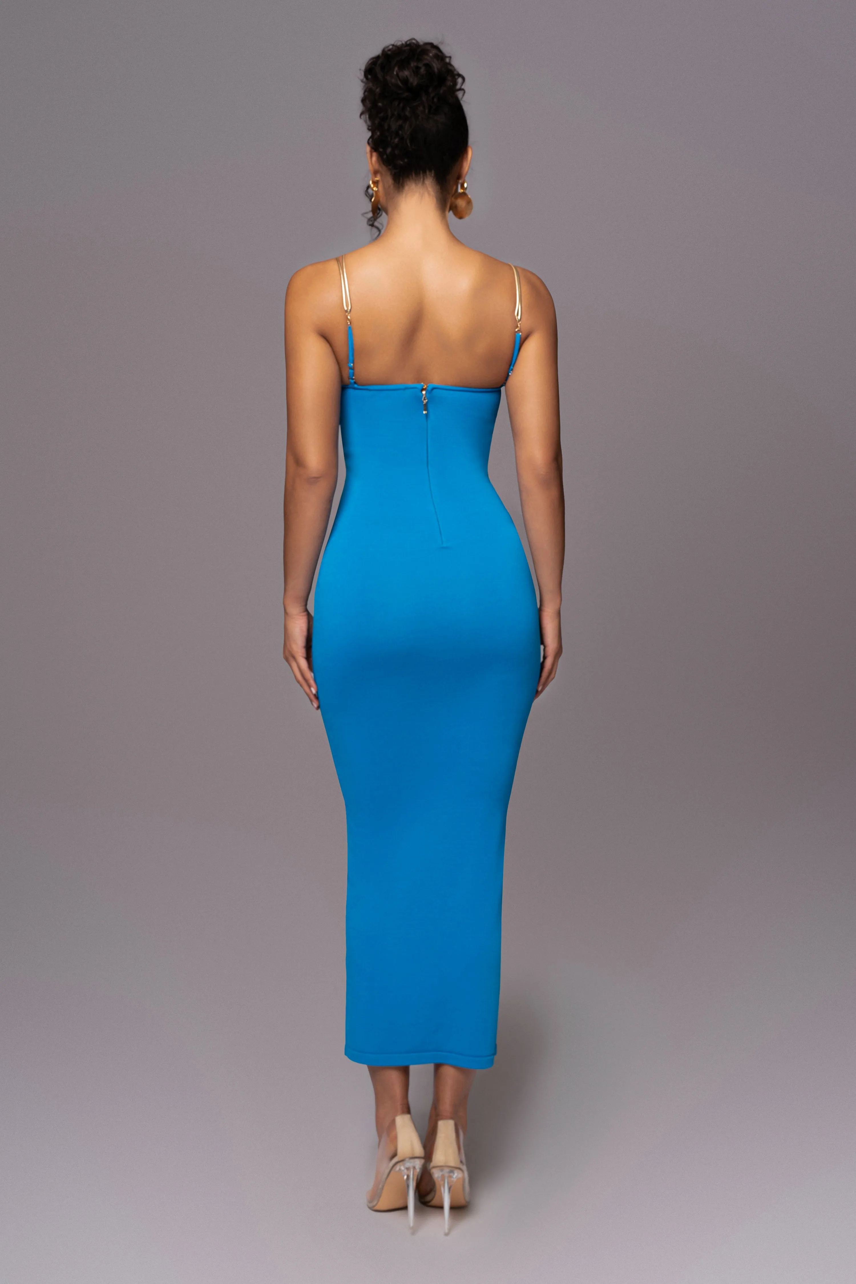 Aqua La Lune Drape Midi Dress