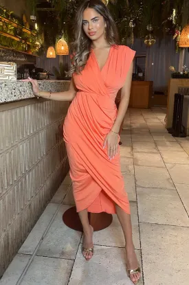 AX Paris Bianca Peach Wrap Dress