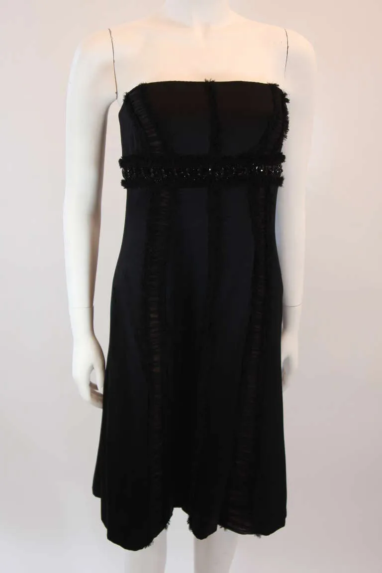 BADGLEY MISCHKA Black Silk Cocktail Dress Size Small