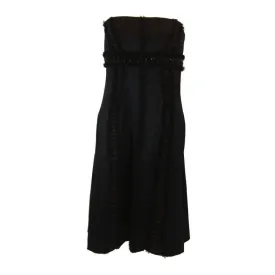 BADGLEY MISCHKA Black Silk Cocktail Dress Size Small