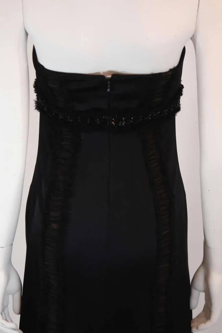 BADGLEY MISCHKA Black Silk Cocktail Dress Size Small