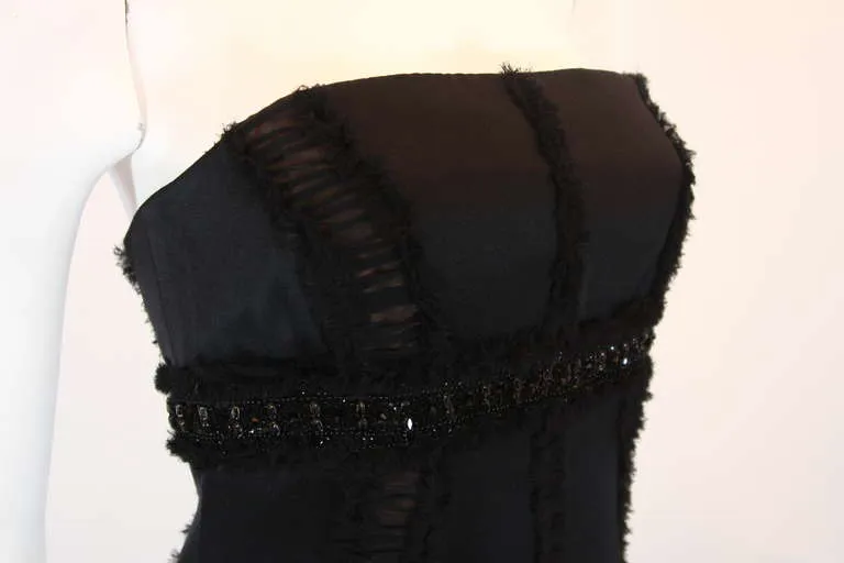 BADGLEY MISCHKA Black Silk Cocktail Dress Size Small