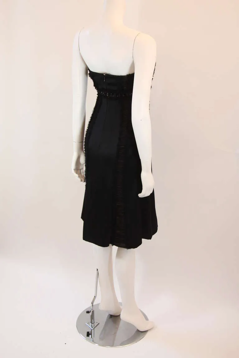 BADGLEY MISCHKA Black Silk Cocktail Dress Size Small