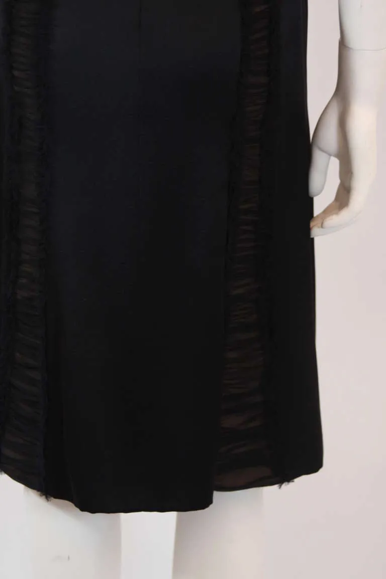 BADGLEY MISCHKA Black Silk Cocktail Dress Size Small