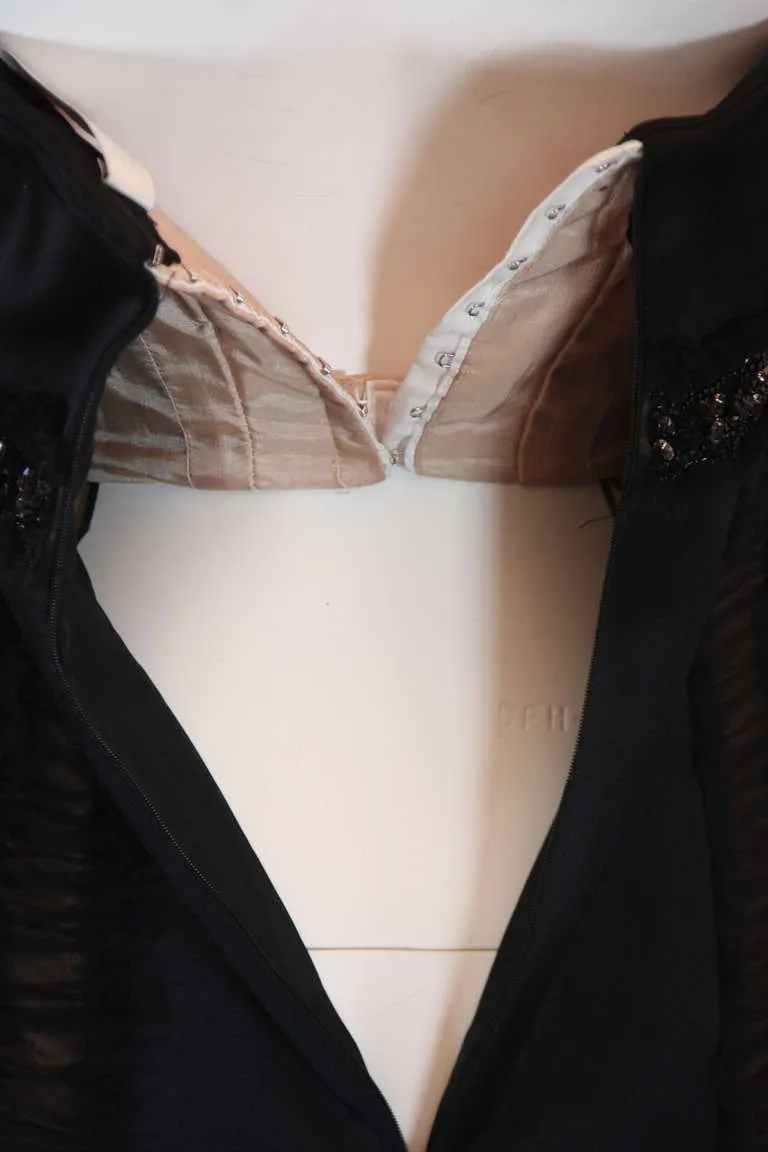 BADGLEY MISCHKA Black Silk Cocktail Dress Size Small