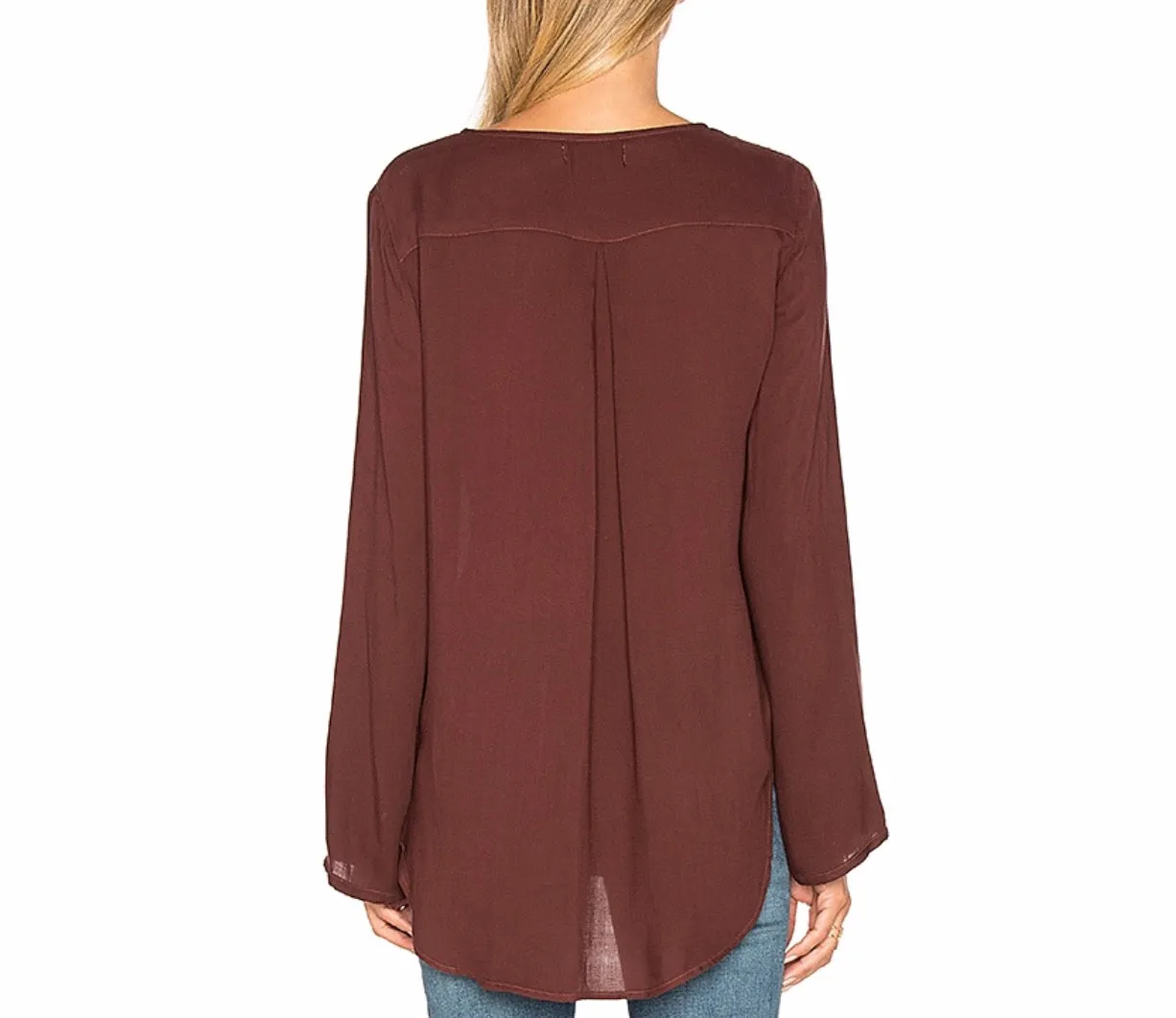 BELL SLEEVE LACE UP TOP