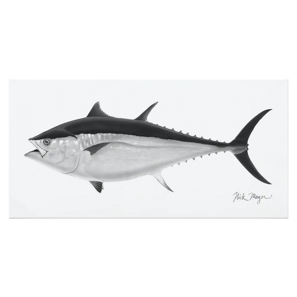 Black & White Giant Bluefin Tuna II Canvas Print
