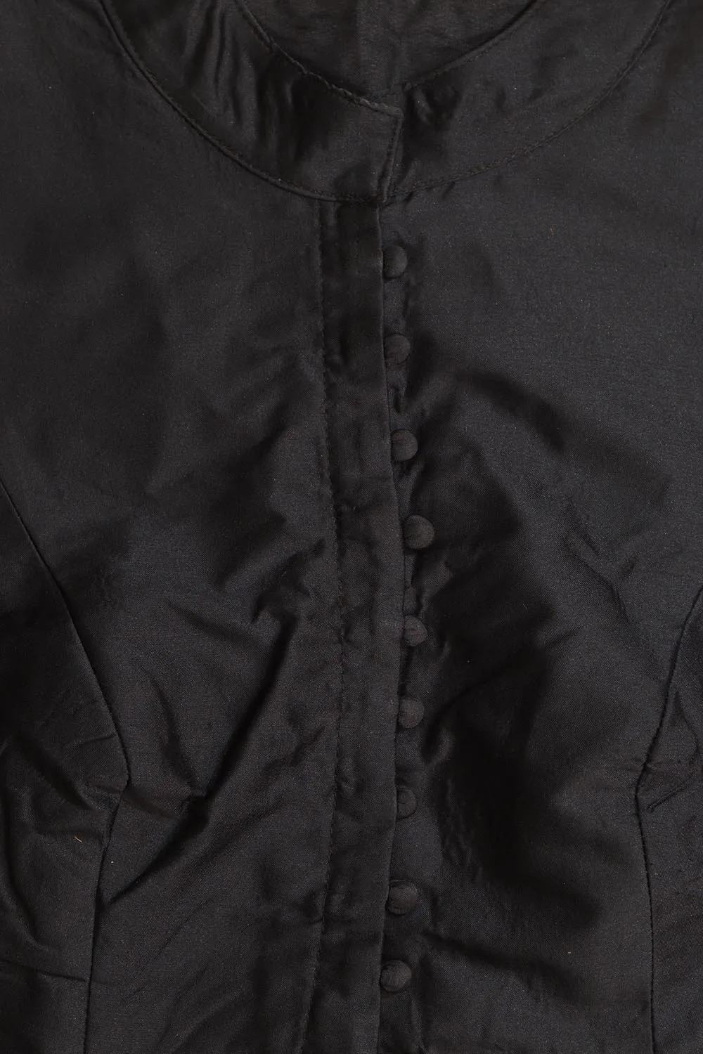 Black Plain Silk Non Padded Blouse