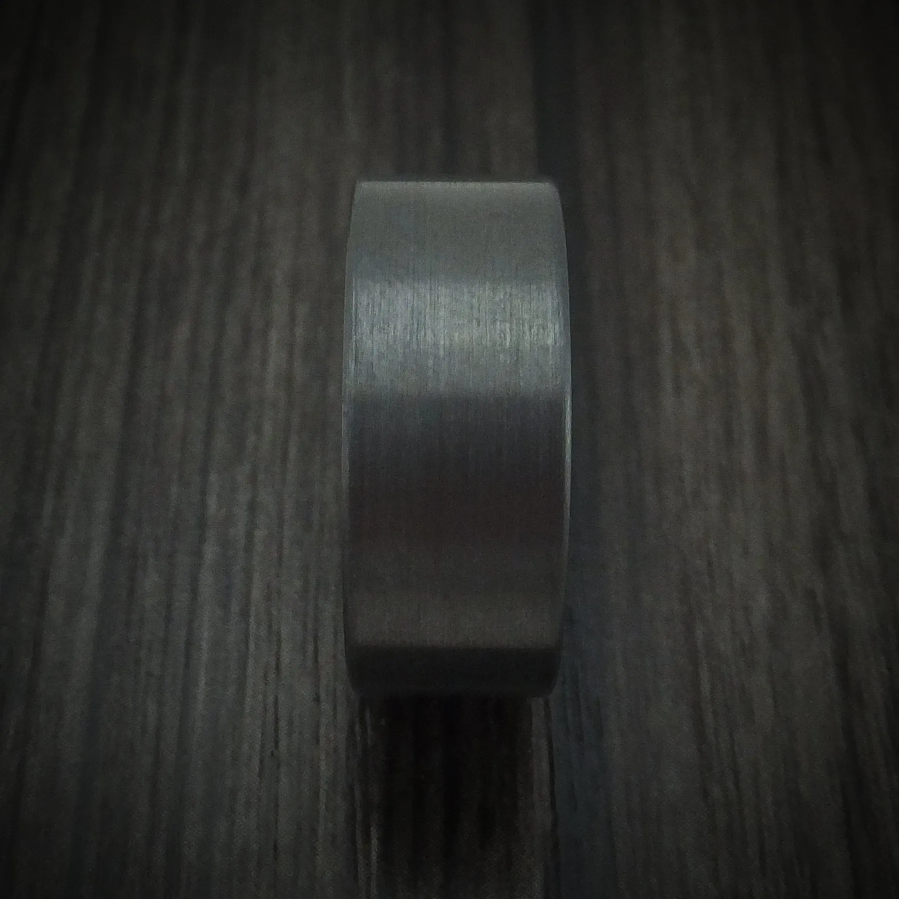 Black Titanium Men's Ring with Forged Carbon Fiber Sleeve Custom Made