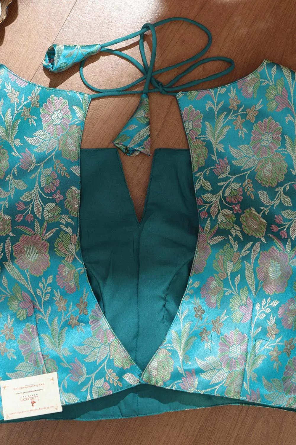 Blue Banarasi Silk Tanchui Jamawar Padded Blouse