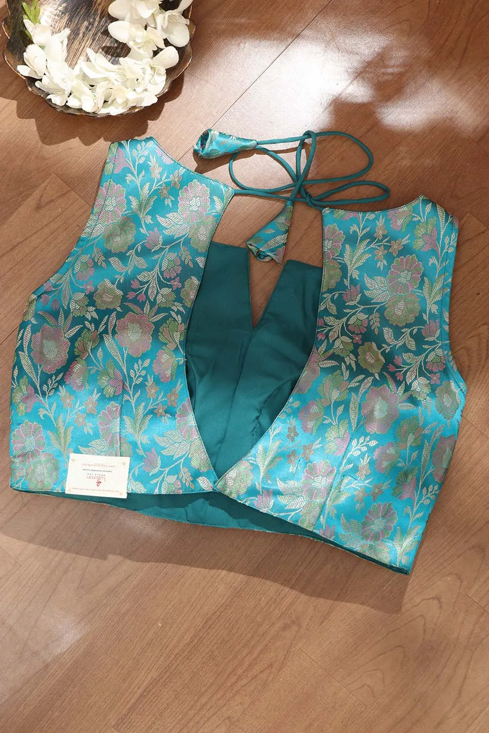 Blue Banarasi Silk Tanchui Jamawar Padded Blouse