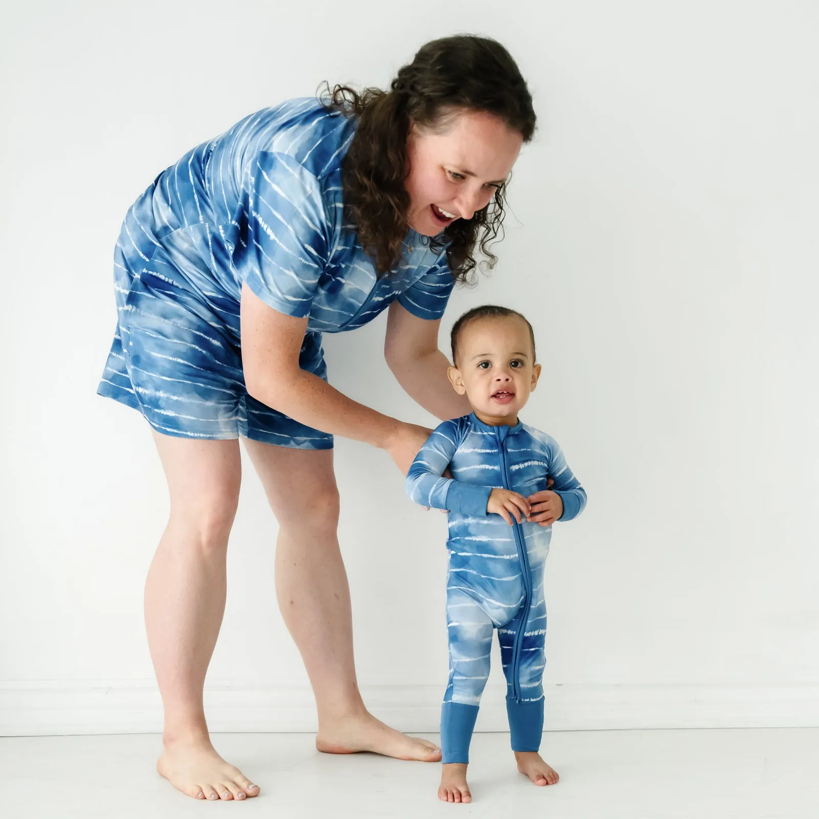 Blue Tie Dye Dreams Women's Pajama Shorts