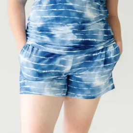 Blue Tie Dye Dreams Women's Pajama Shorts