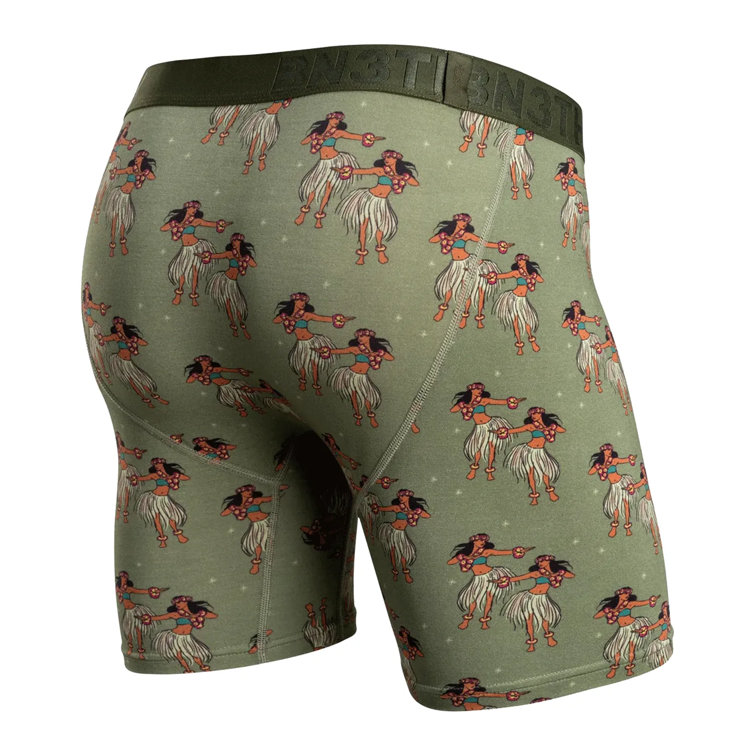 BN3TH Men's Classic Boxer Brief Print Hula Dancers-Green