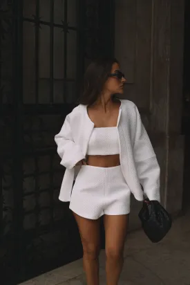 BOMBER BRANCO JACQUARD GEOMÉTRICO