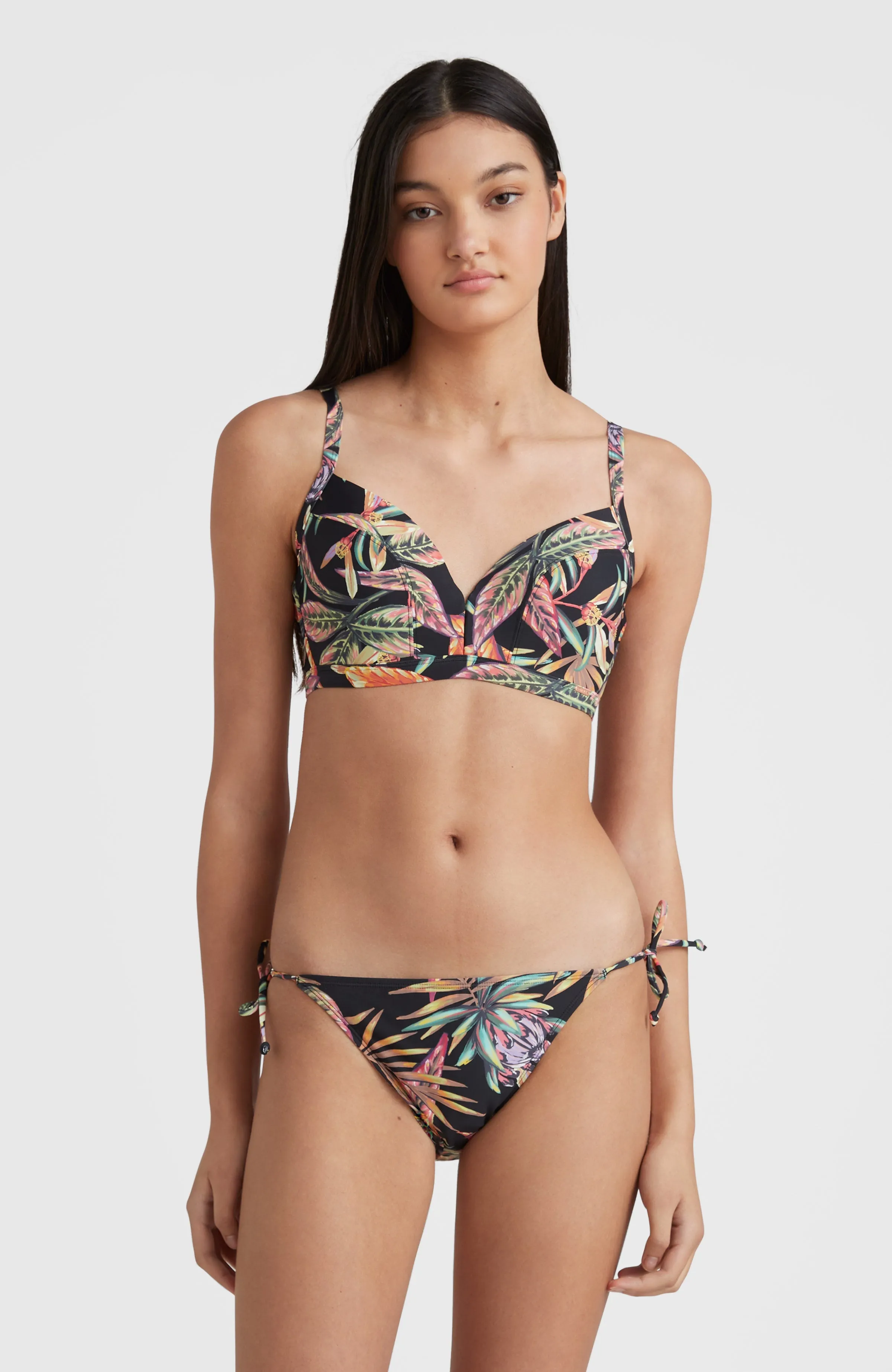 Bondey Bikini Bottoms | Black Tropical Flower