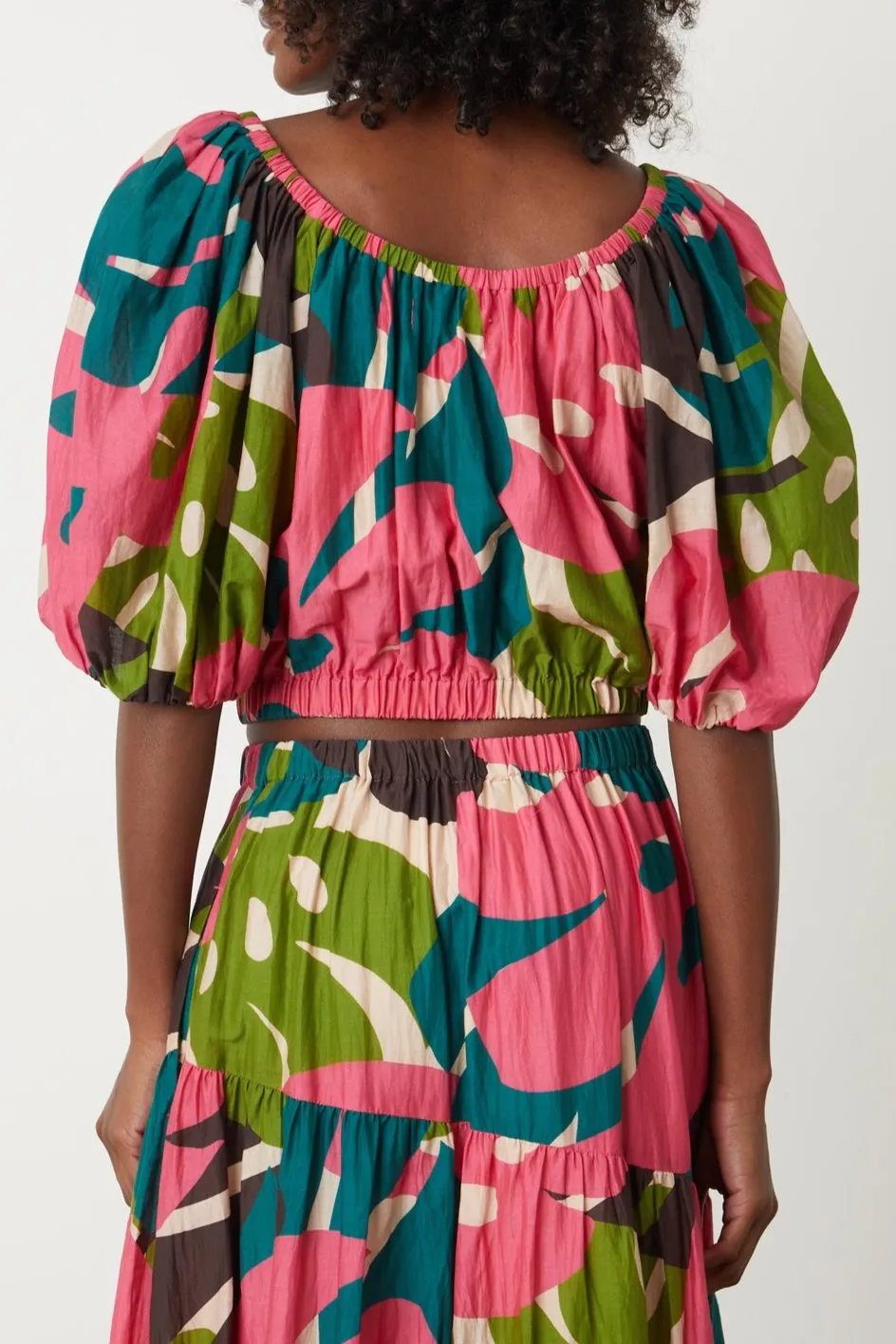 BRITNEY PRINTED CROPPED BOHO TOP