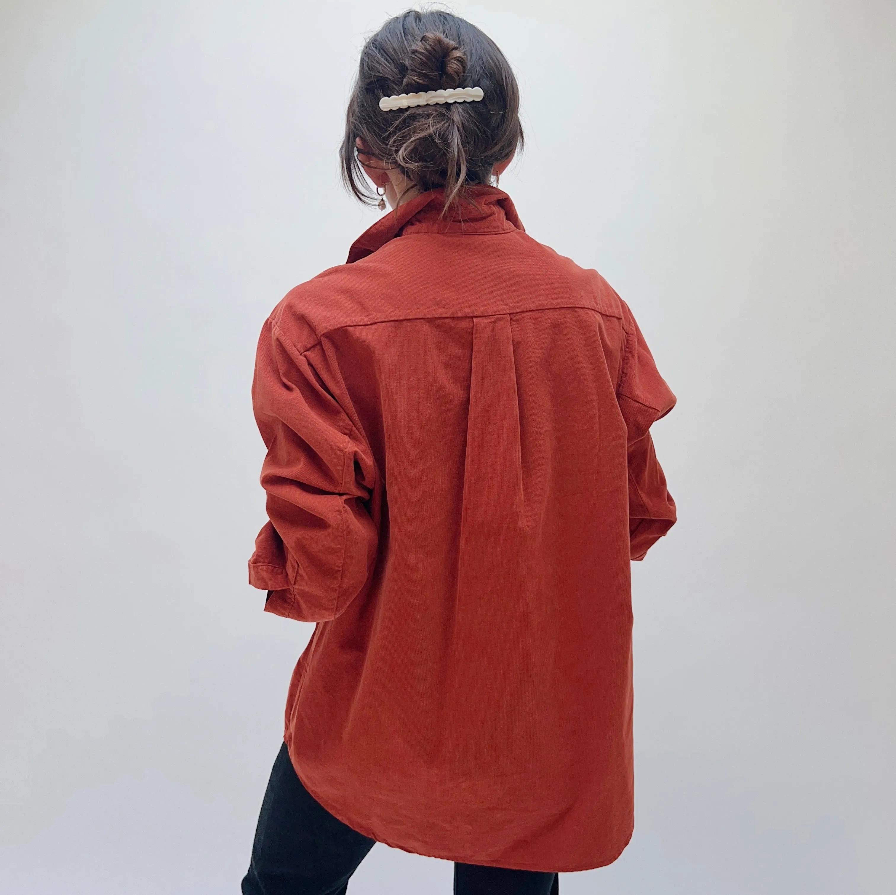 Bryn Walker | Corduroy Boyfriend Button Down in Aperitivo