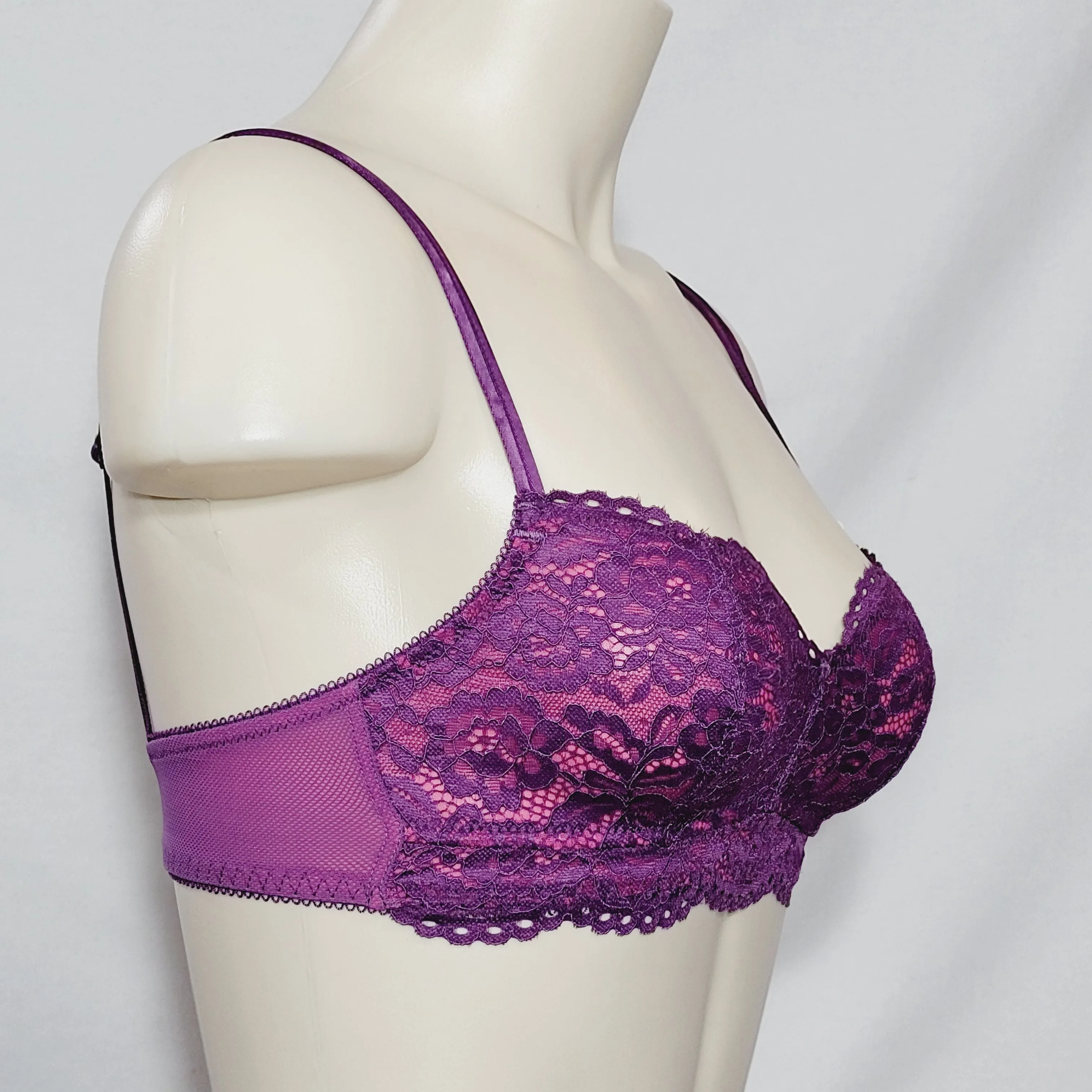 b.tempt'd by Wacoal 910244 Ciao Bella Lace Bralette XS X-SMALL Purple NWT