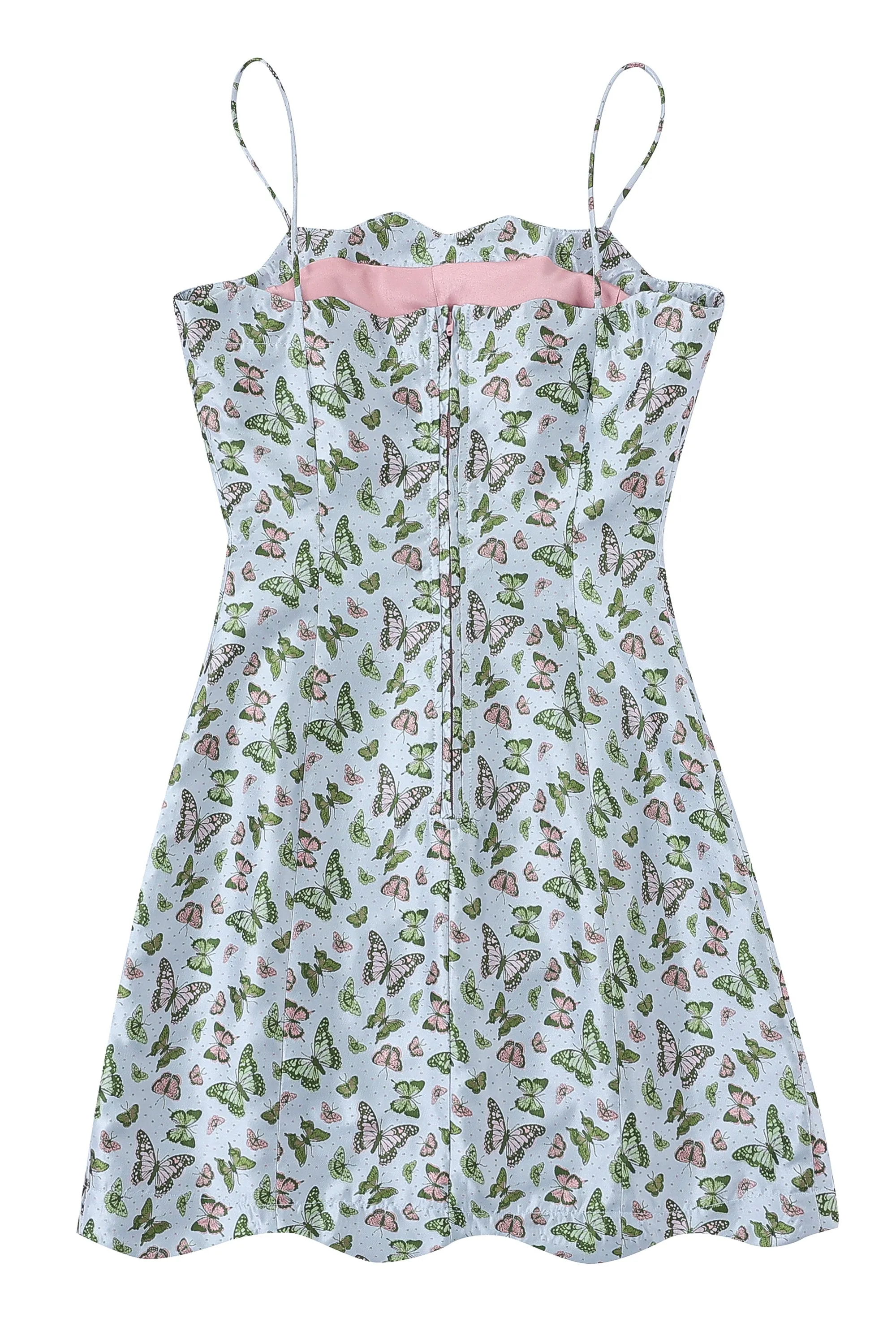 Butterfly satin ink stain dress