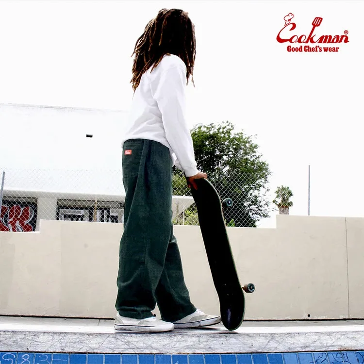 Cookman Chef Pants Semiwide- Corduroy : Dark Green