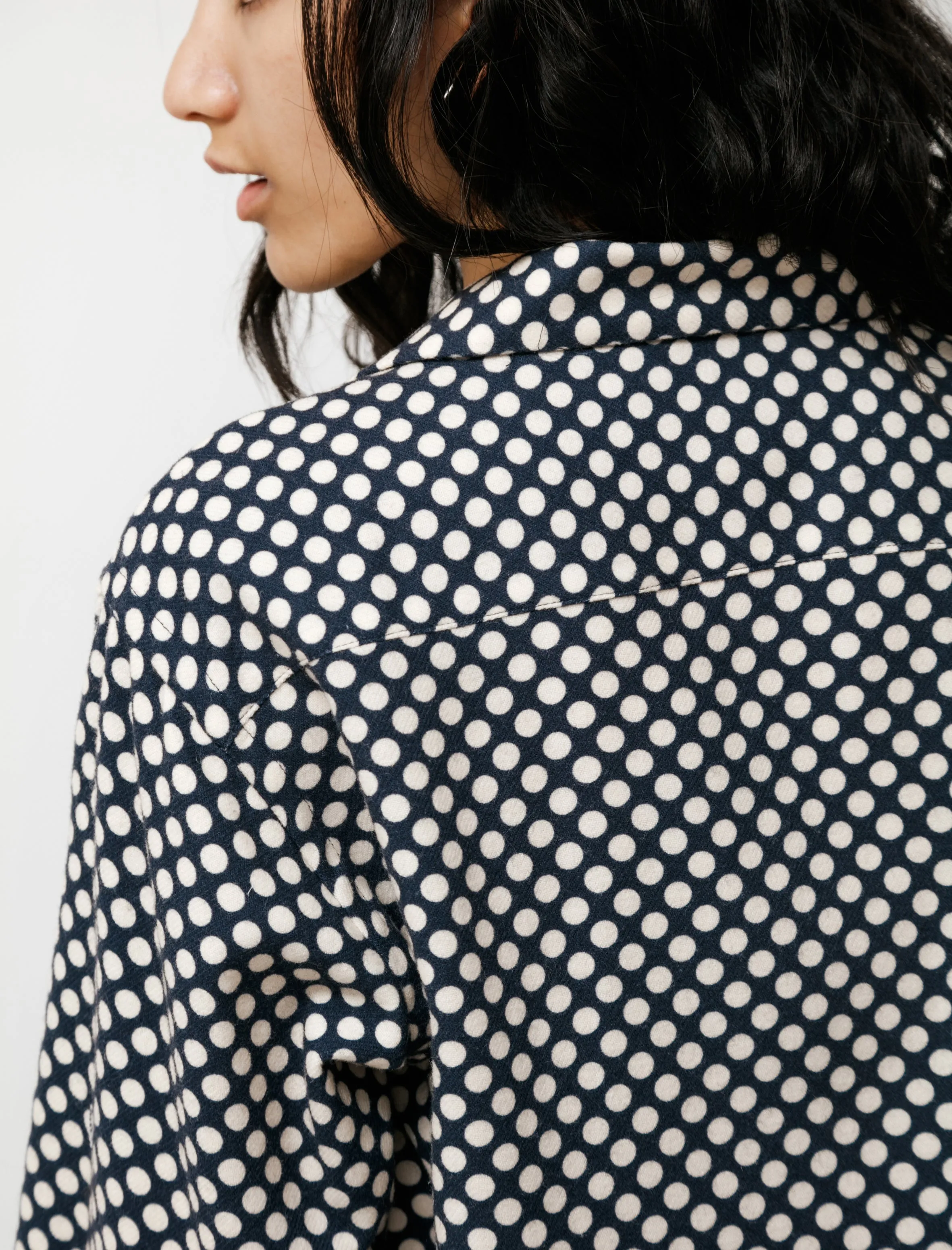 Cut Off Polka Dot Shirt Melton Wool