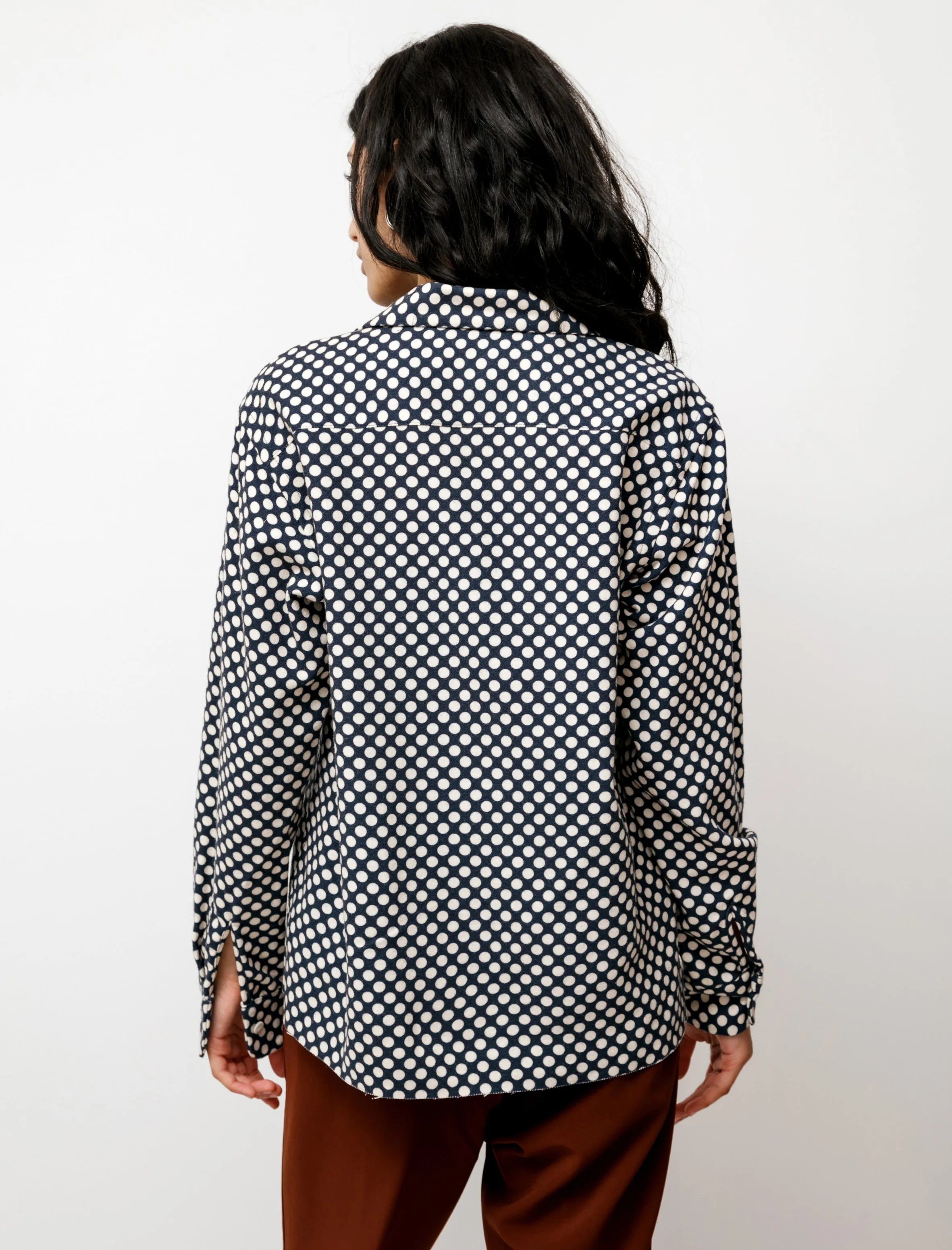 Cut Off Polka Dot Shirt Melton Wool