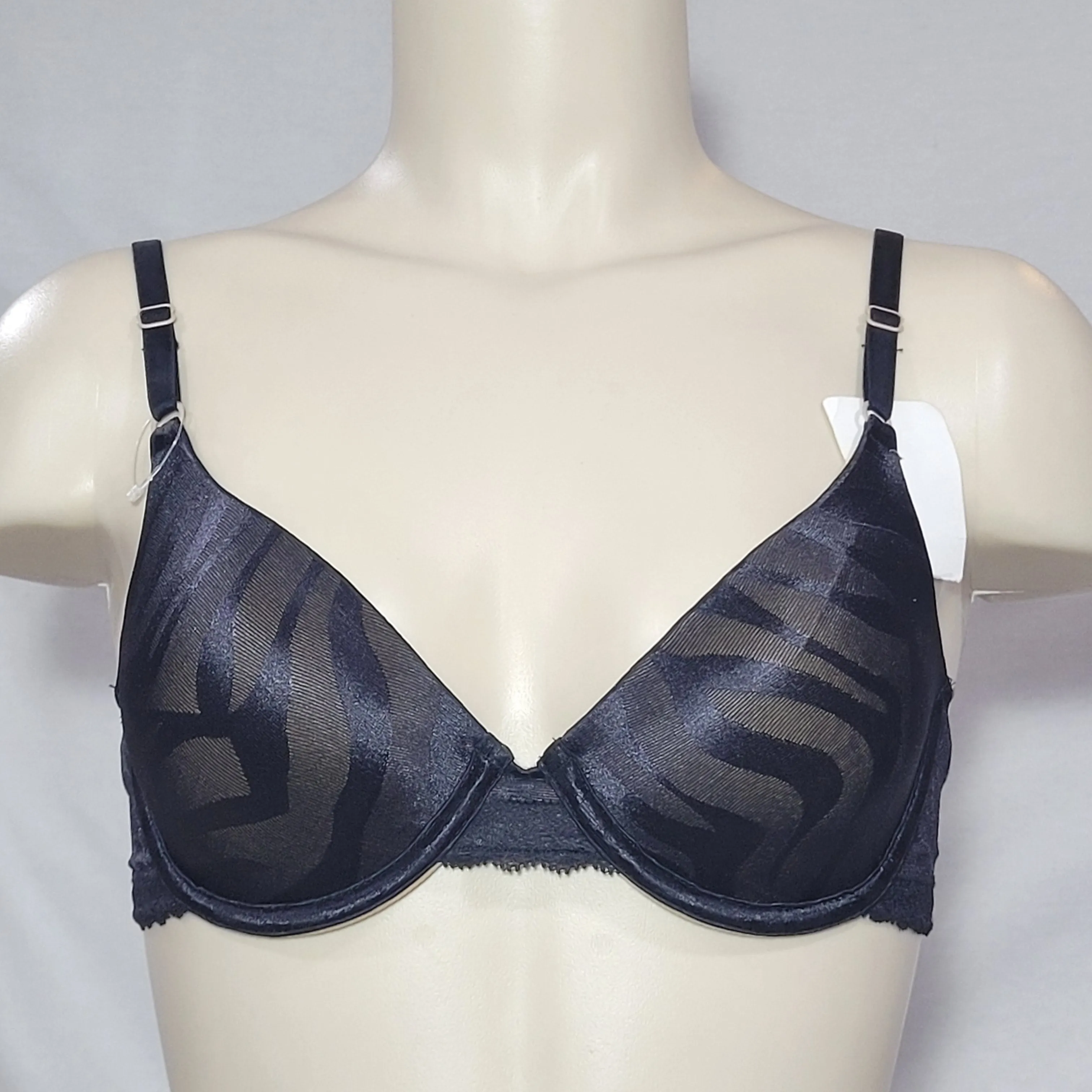 DISCONTINUED Maidenform 7122 One Fabulous Fit Jacquard Satin Underwire Bra 36D Black NWT