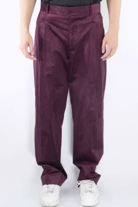 Drôle de Monsieur Mens Corduroy Golfer Pants - Wine Red