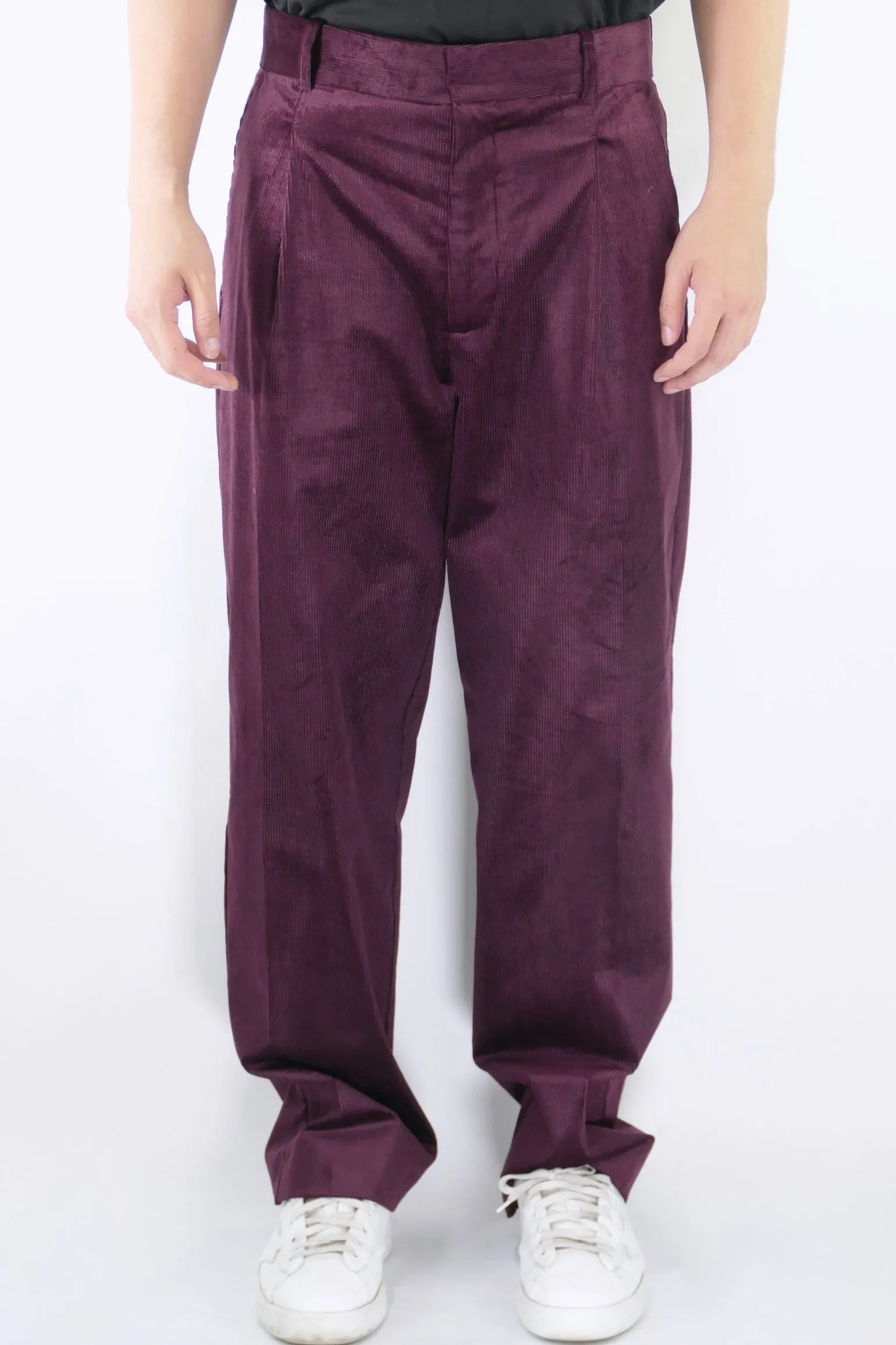 Drôle de Monsieur Mens Corduroy Golfer Pants - Wine Red